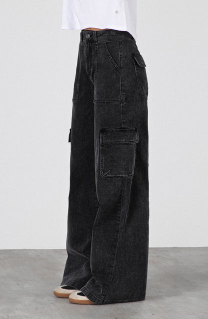 Pantalón Wide Leg Bag Black