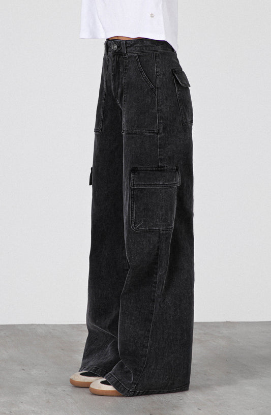 Pantalón Wide Leg Bag Black