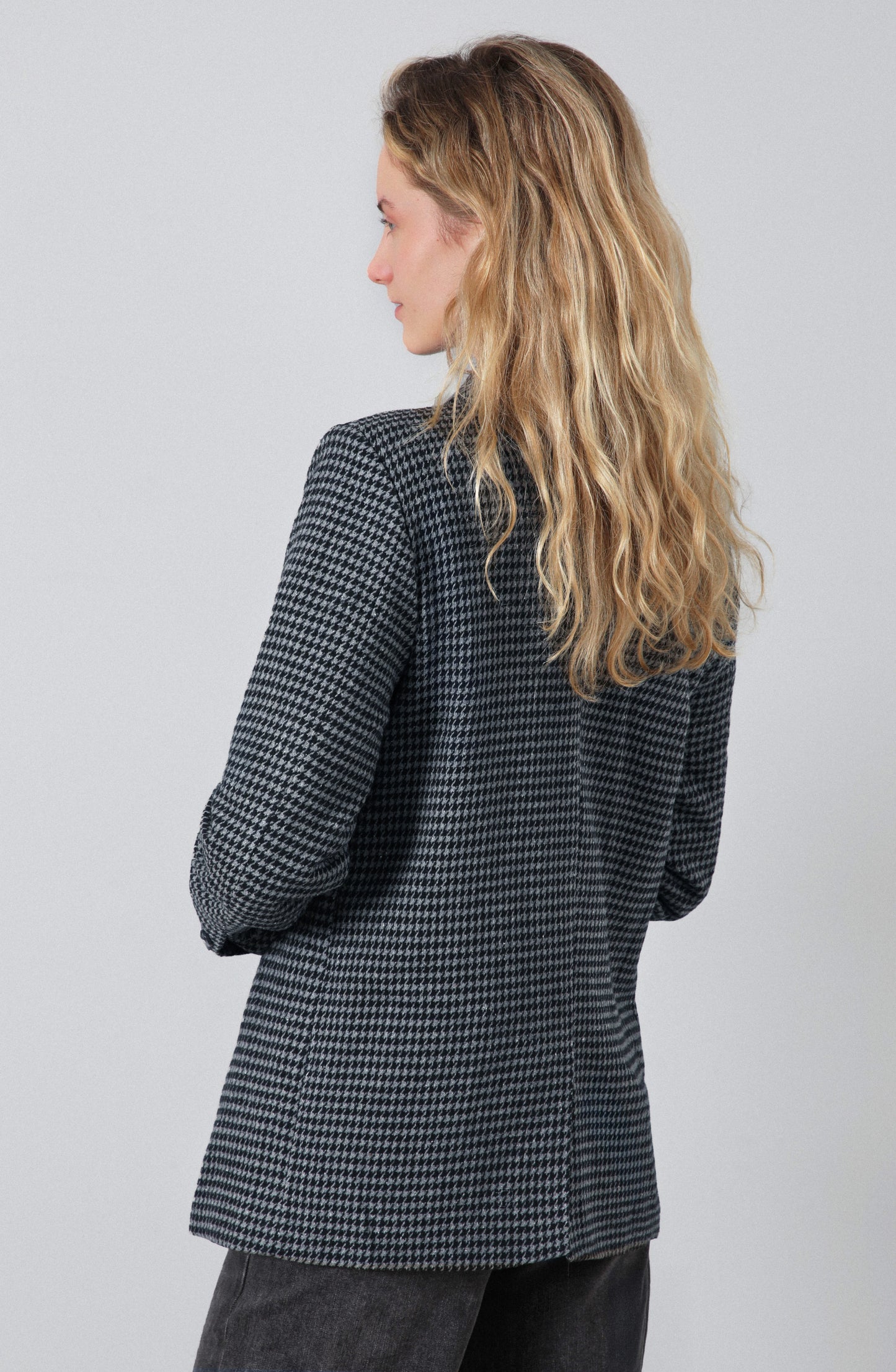 Blazer Tejido Tartan Gray