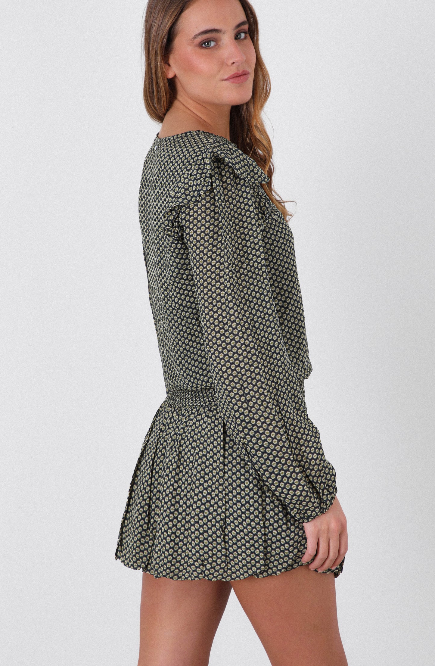 Falda Globo Lurex Navy