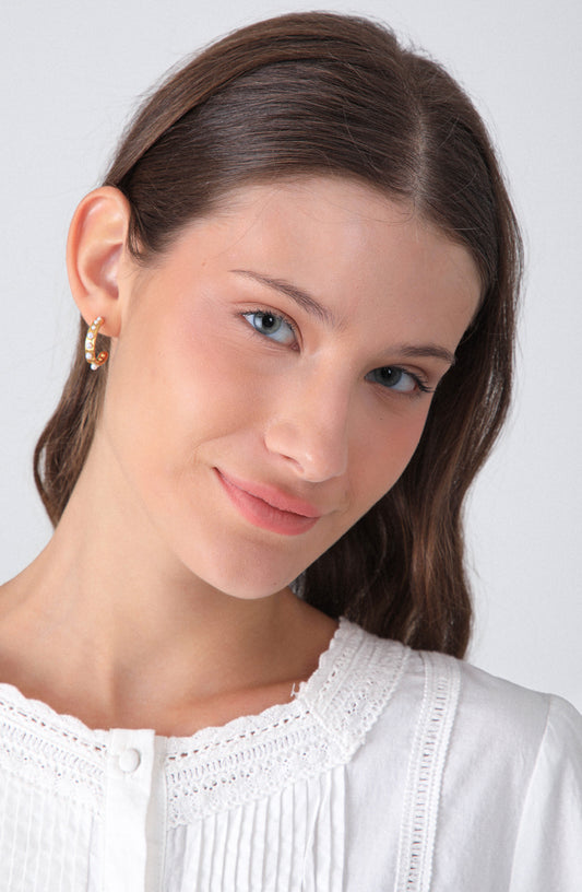Argollas Perlas Mini Gold