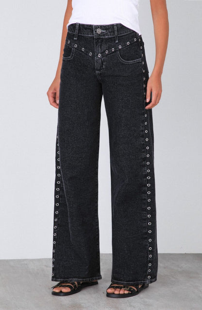 Pantalón Ojal Frontal Black