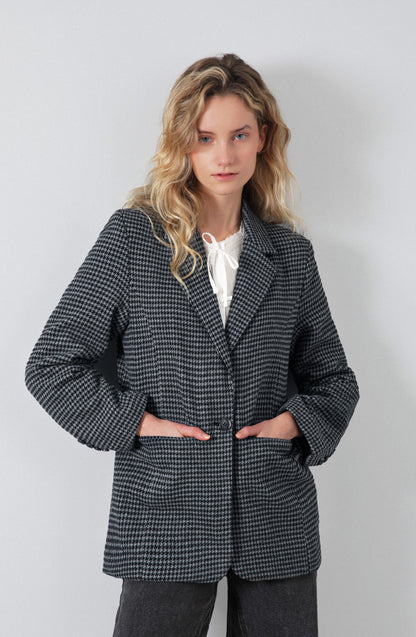 Blazer Tejido Tartan Gray
