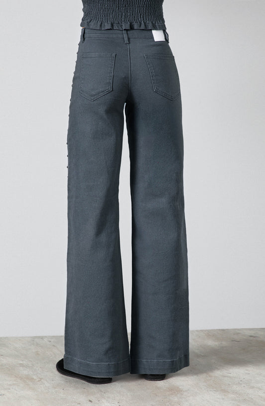 Pantalón Wide Leg Tachas Grey