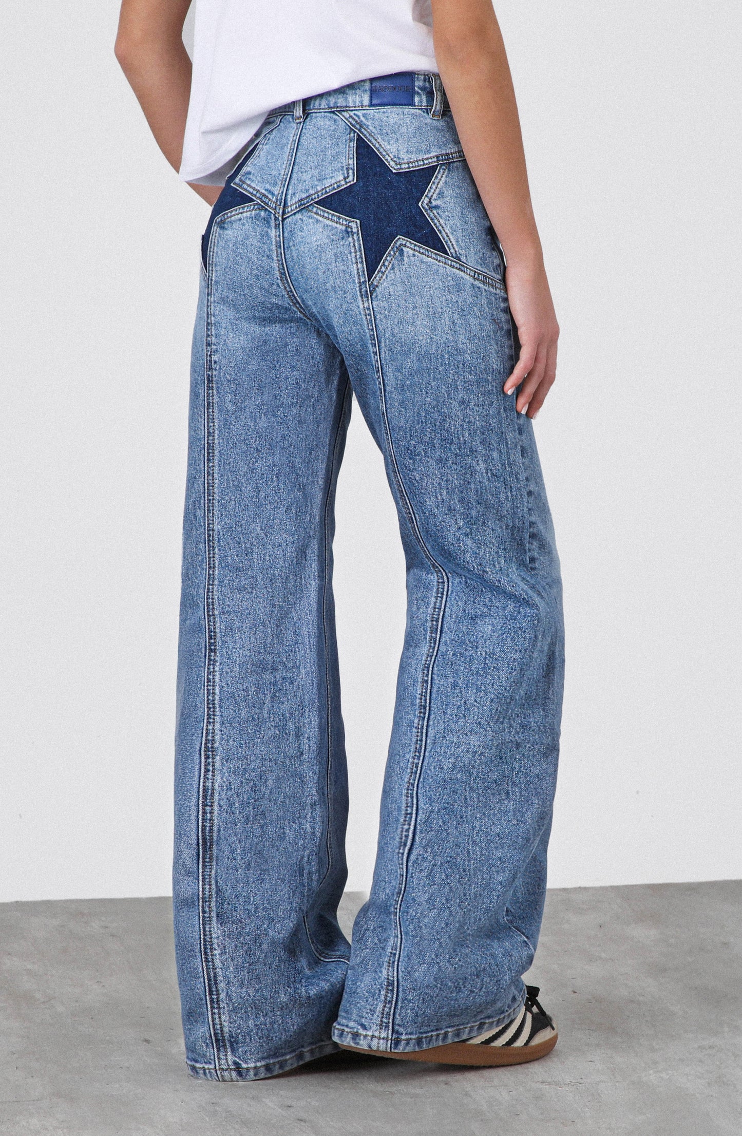 Pantalón Straight Estrella Print Blue