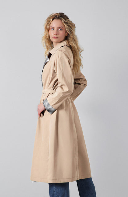 Abrigo Trench Vichy Beige