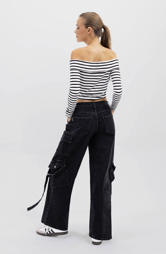 Top Manga Larga Bardot Lines