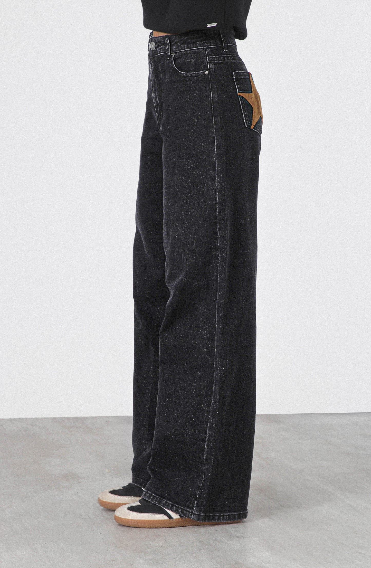 Pantalón Straight Estrellas Black