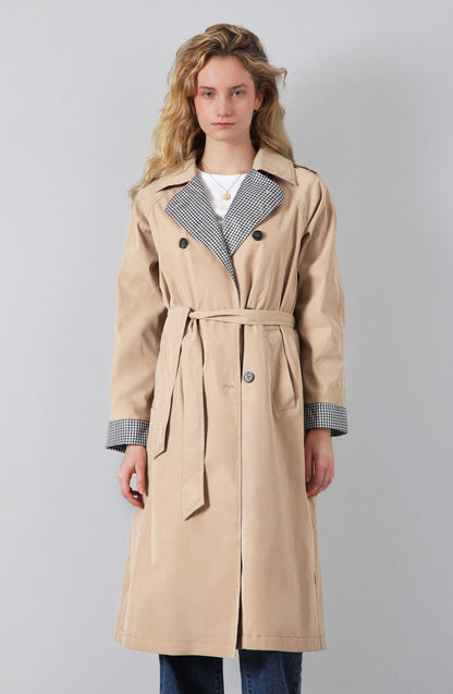 Abrigo Trench Vichy Beige