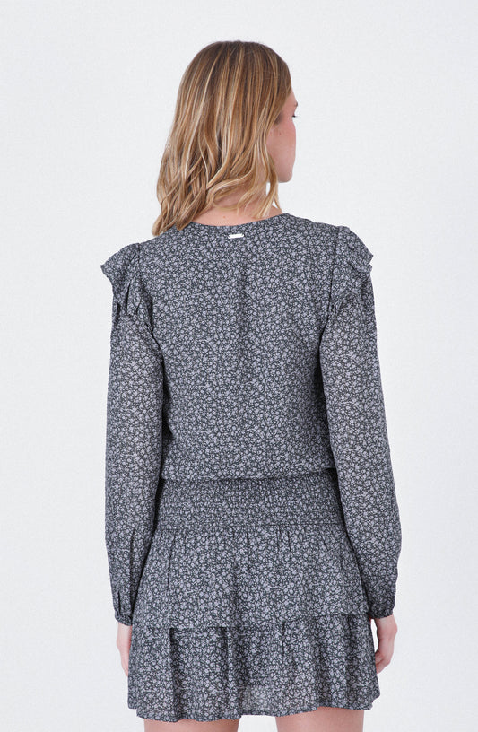 Blusa Estampada Vuelo Lurex Grey