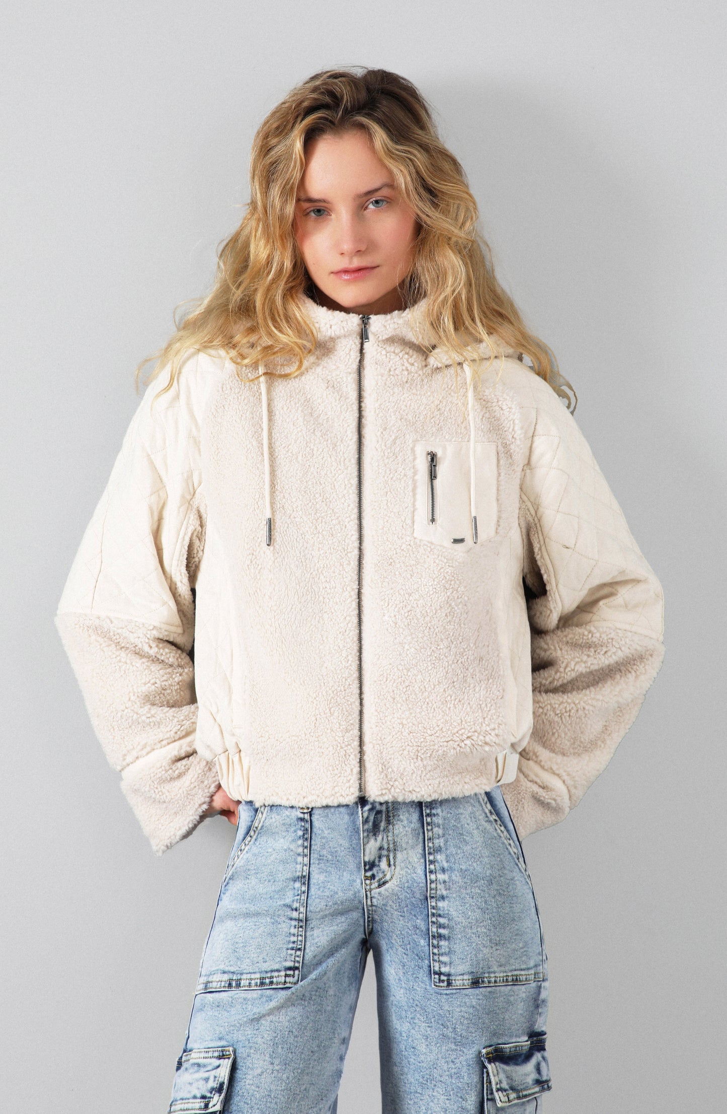 Chiporro Sherpa Quilt Ecru