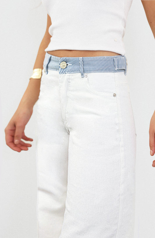 Pantalón Pretina Rayas White