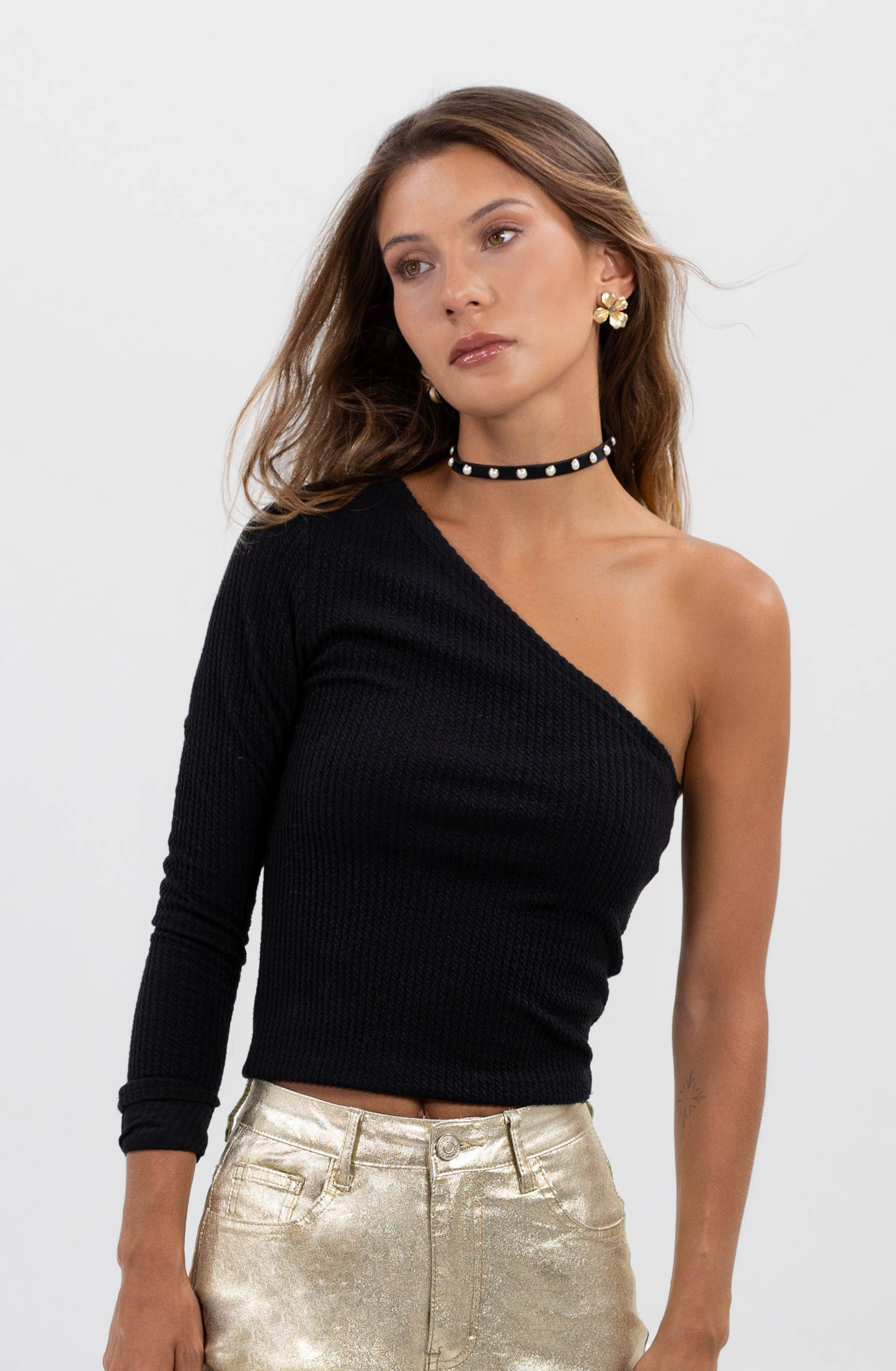 Choker Perlas Black