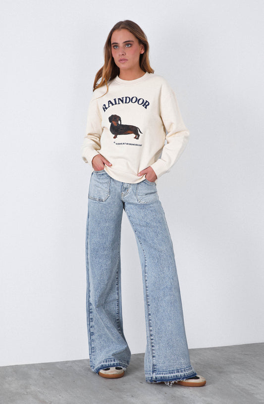 Polerón Crew Neck Estampado Bone