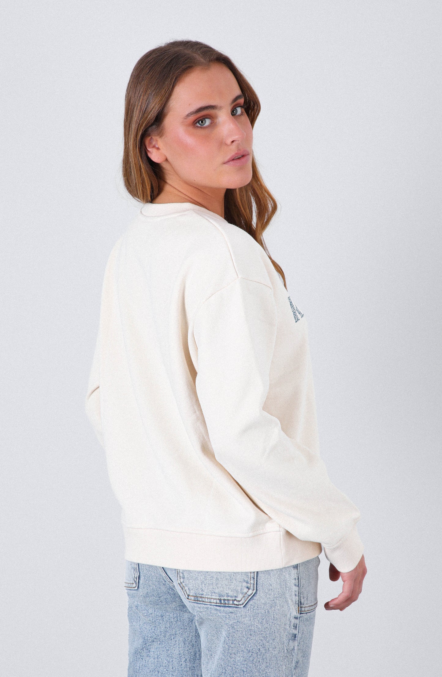 Polerón Crew Neck Logo Parche Bone