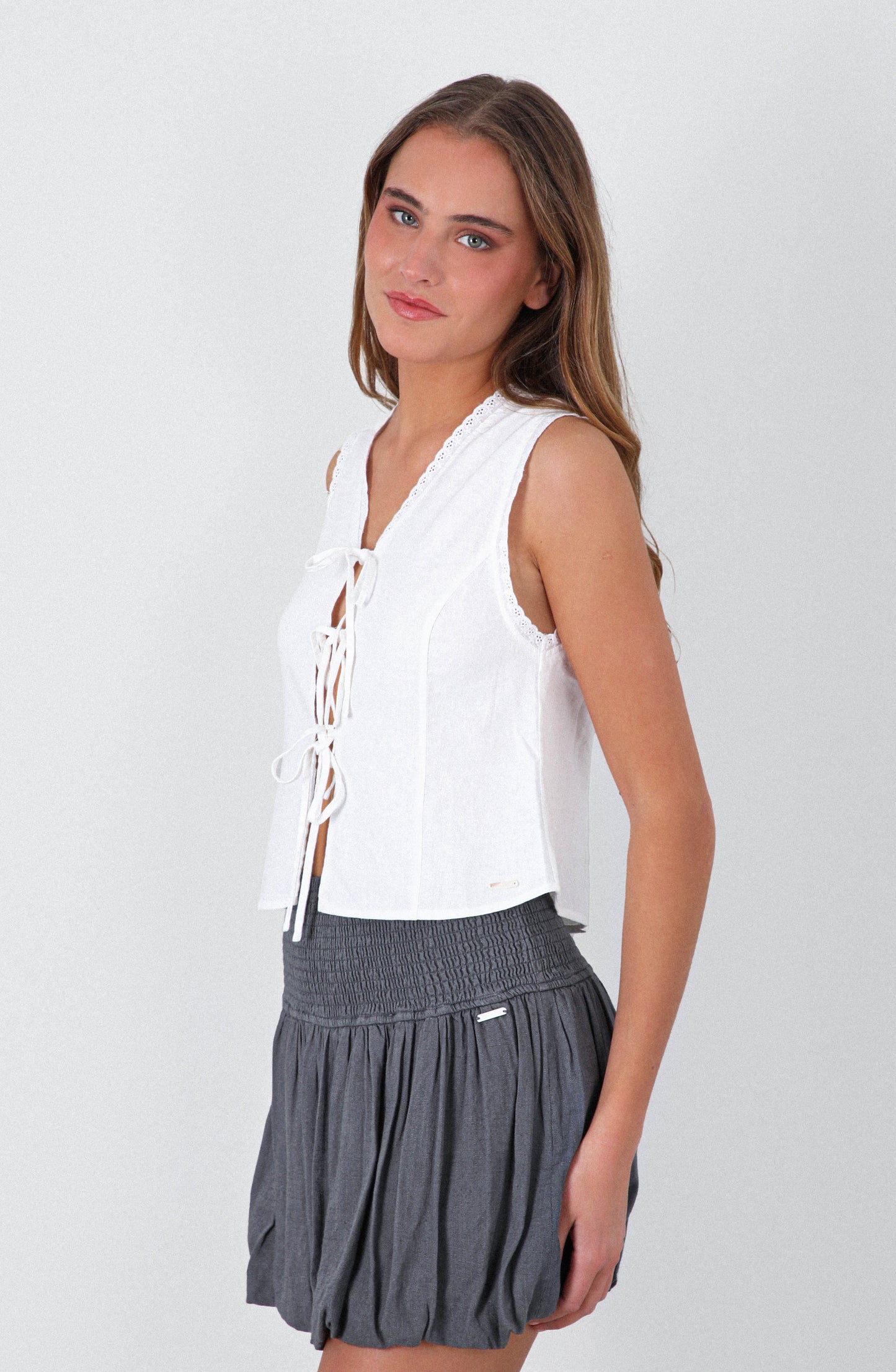 Blusa Cintas White