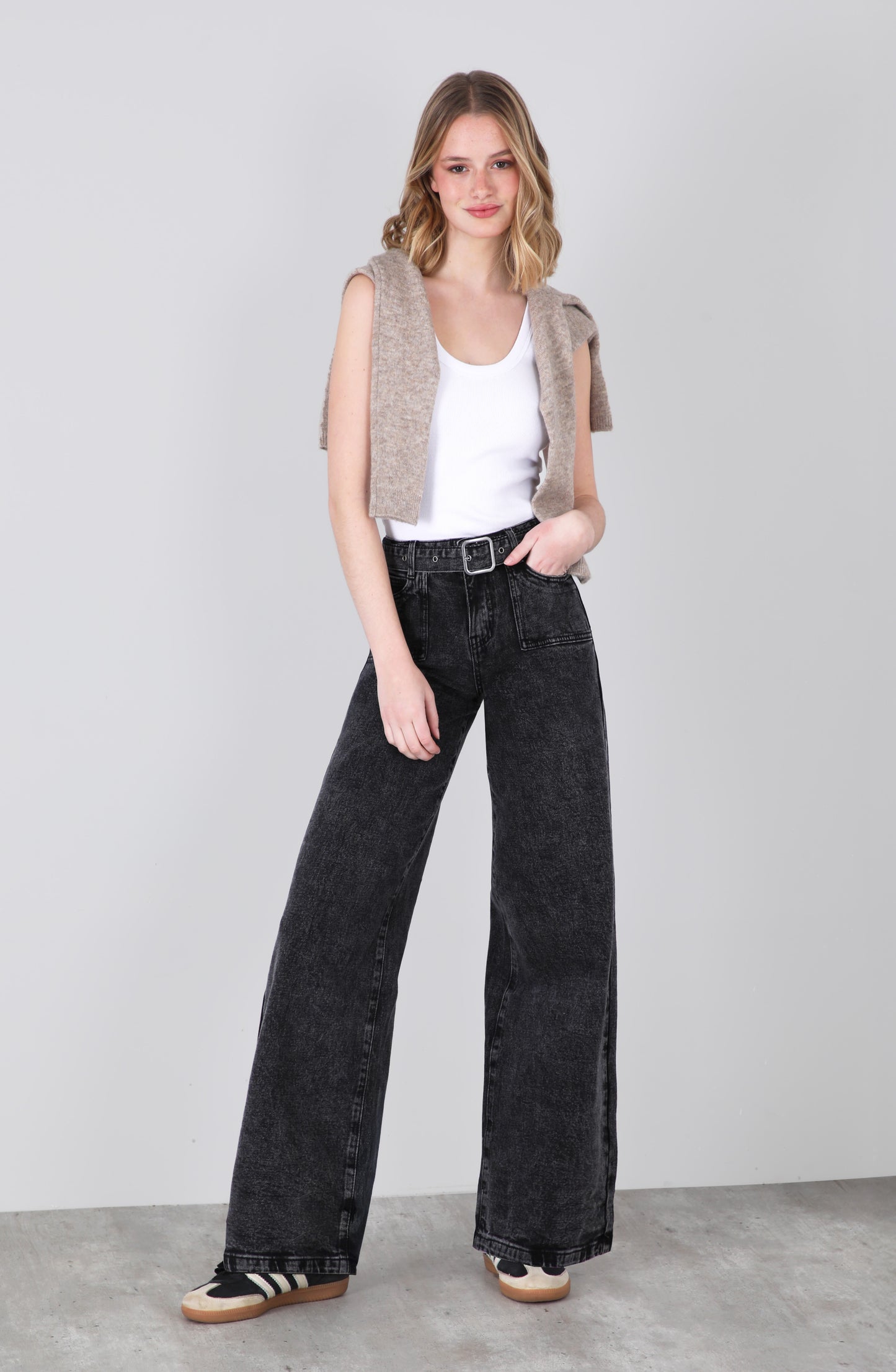 Pantalón Cinturón Black