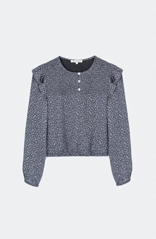 Blusa Estampada Vuelo Lurex Grey