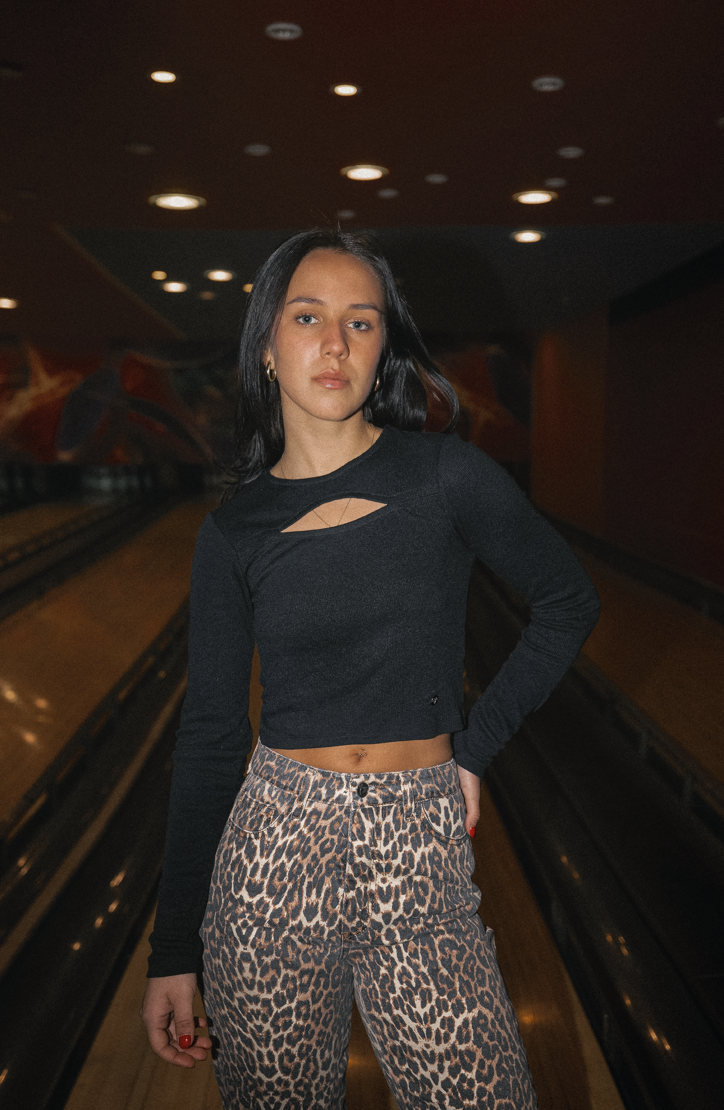 Top Cut Out Canalé Black