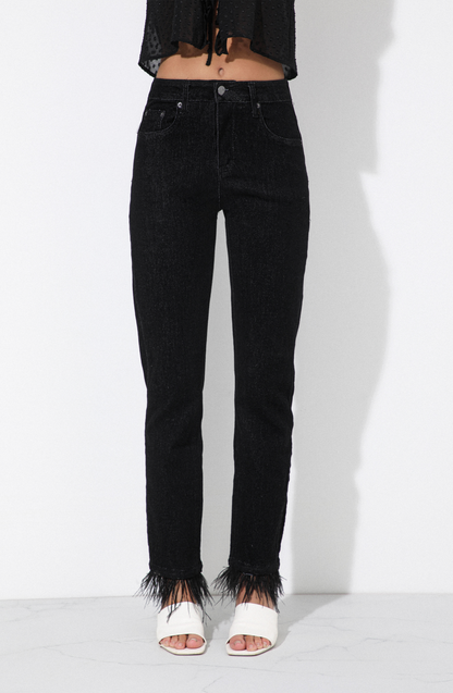 Pants Slim Plumas Black