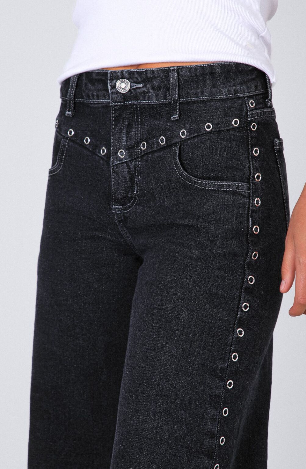 Pantalón Ojal Frontal Black
