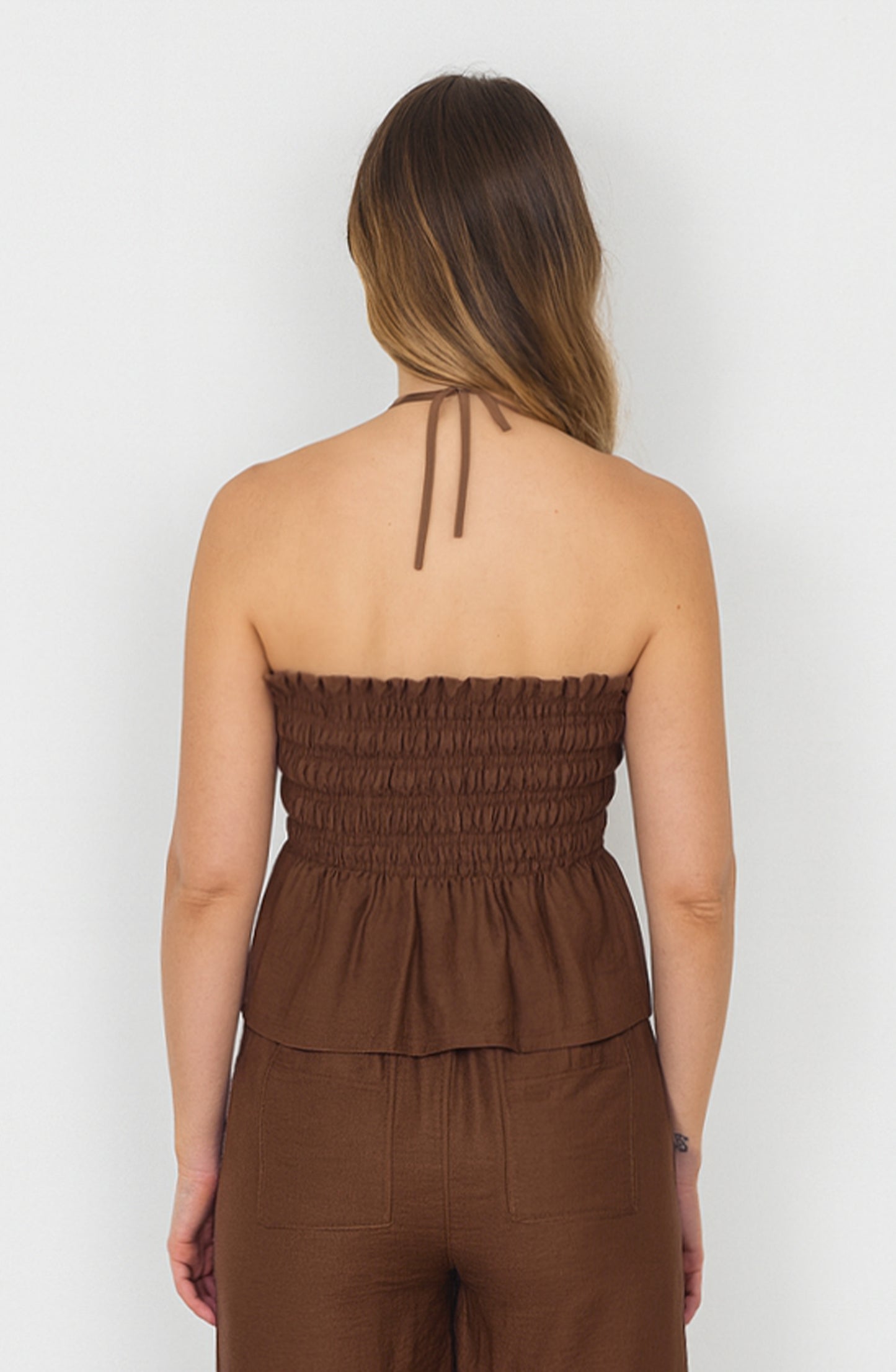 Top Strapless Lino Brown