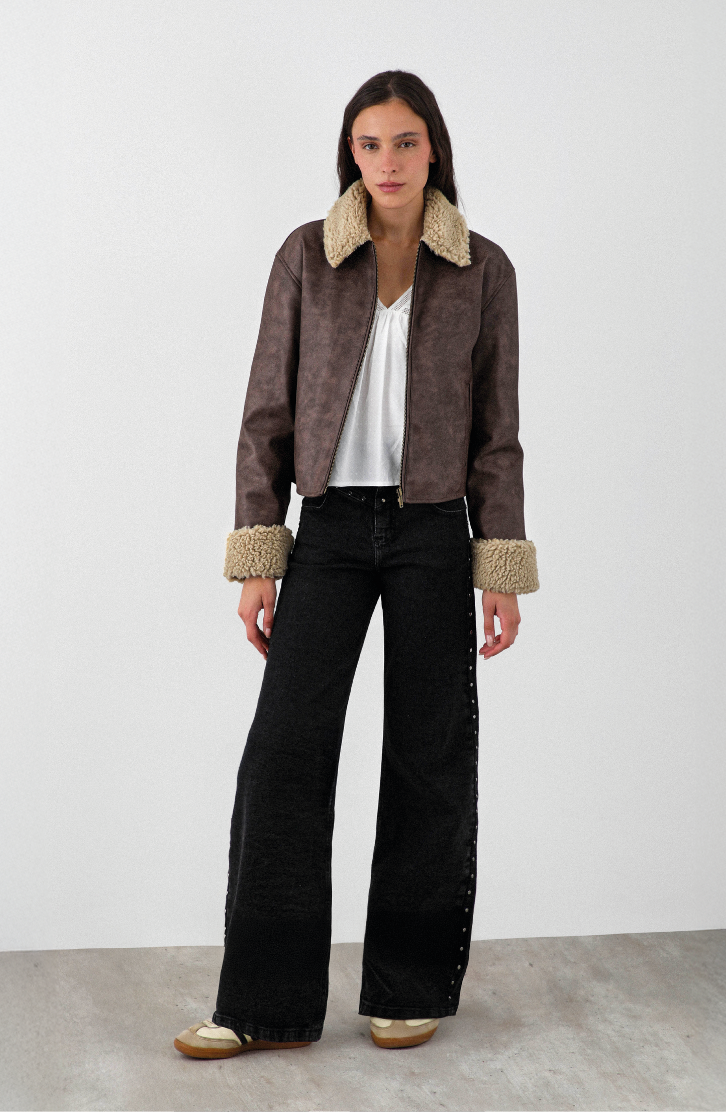 Chaqueta Pu Cuello Chiporro Brown