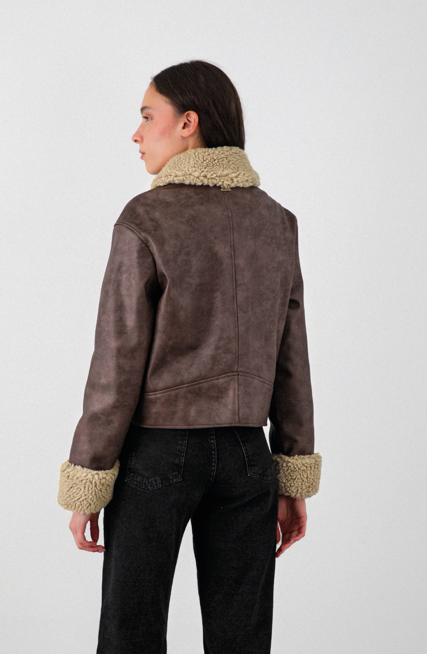 Chaqueta Pu Cuello Chiporro Brown