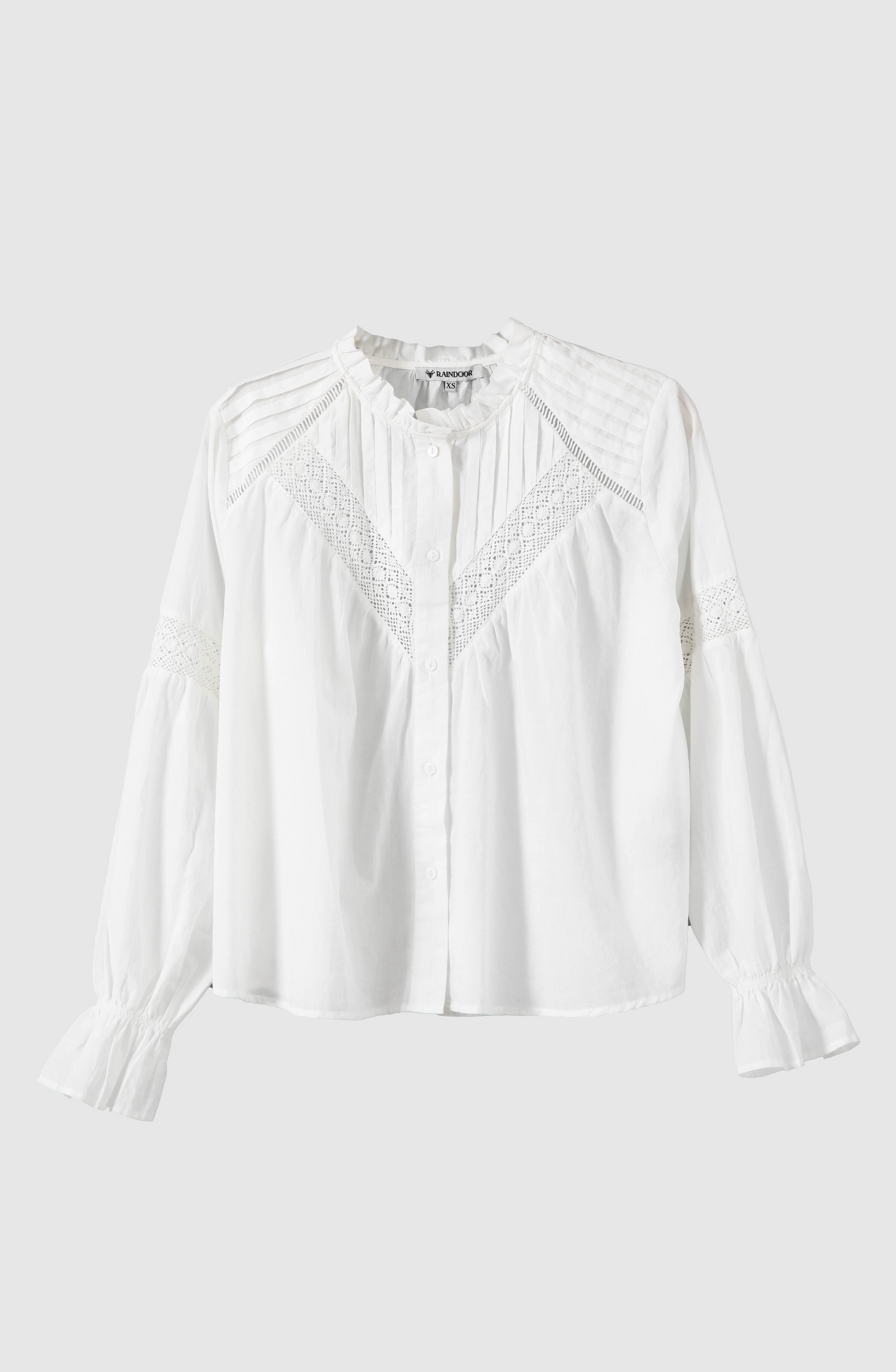 Blusa Pliegues Broderie White