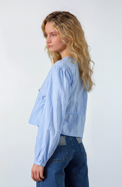 Blusa Bordado Langosta Blue