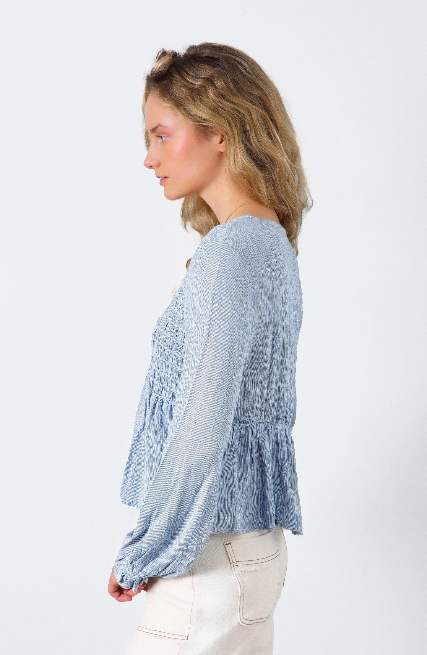 Blusa Panal Líneas Blue