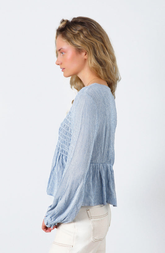 Blusa Panal Líneas Blue