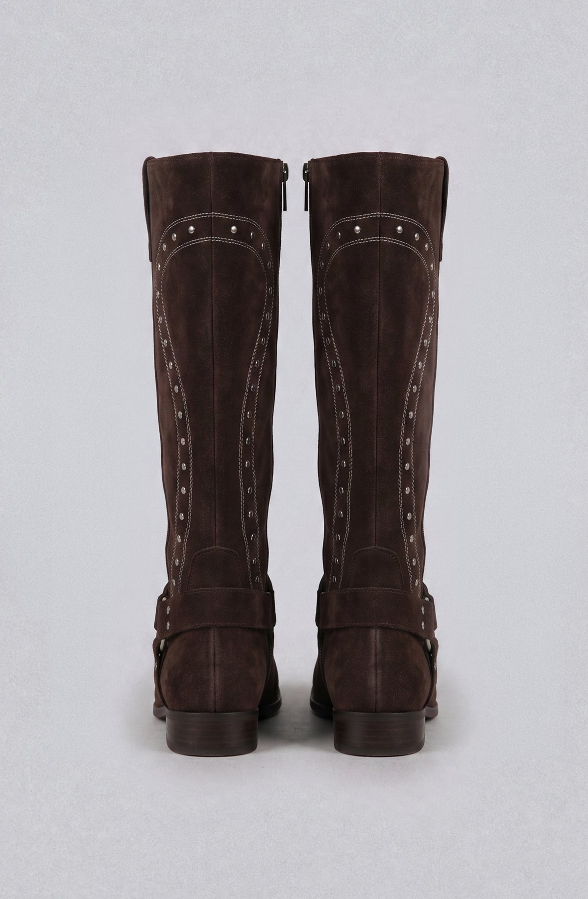 Bota Alta Tachas Brown