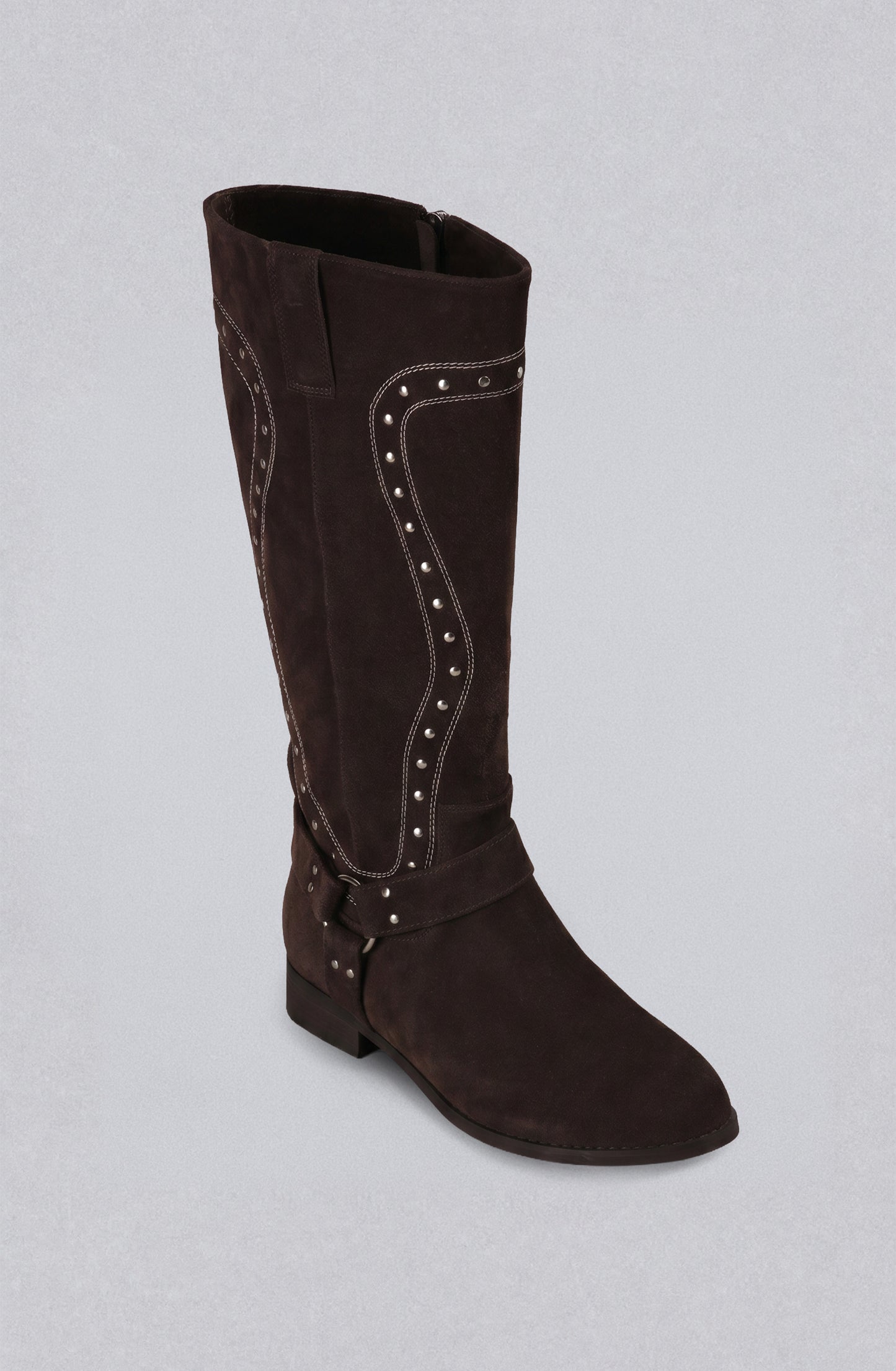 Bota Alta Tachas Brown
