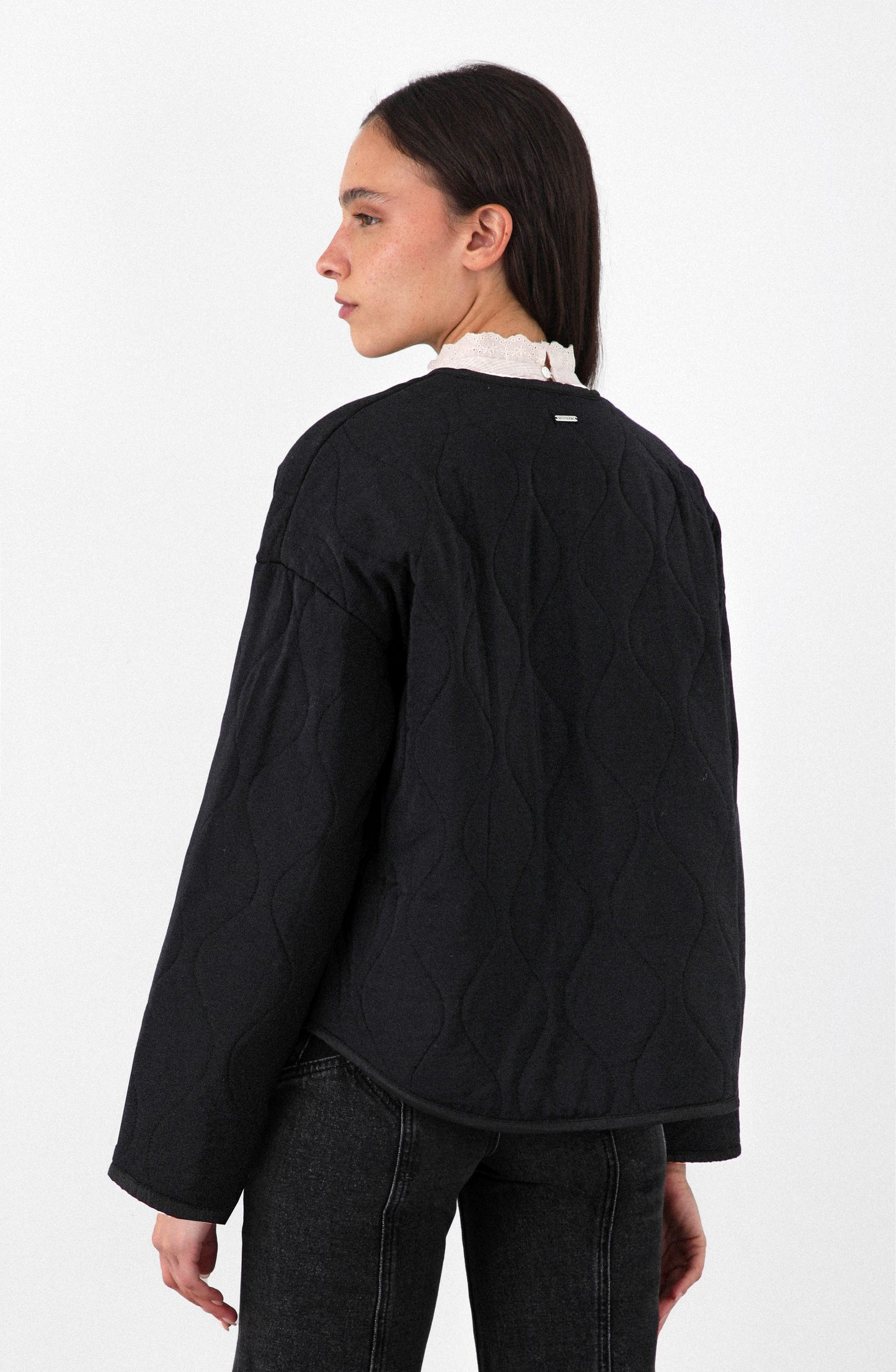 Chaqueta Acolchada Tachas Black