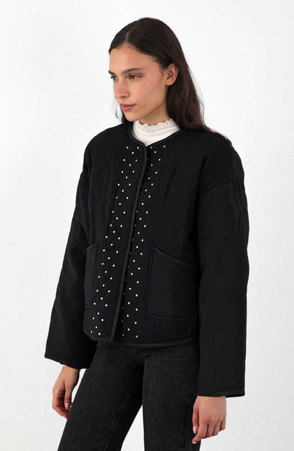 Chaqueta Acolchada Tachas Black