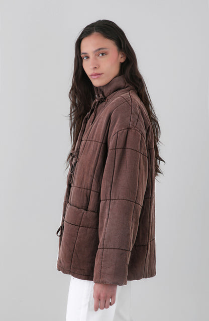 Chaqueta Acolchada Cintas Brown