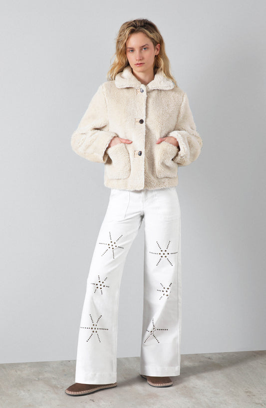 Chiporro Botones PU Ecru