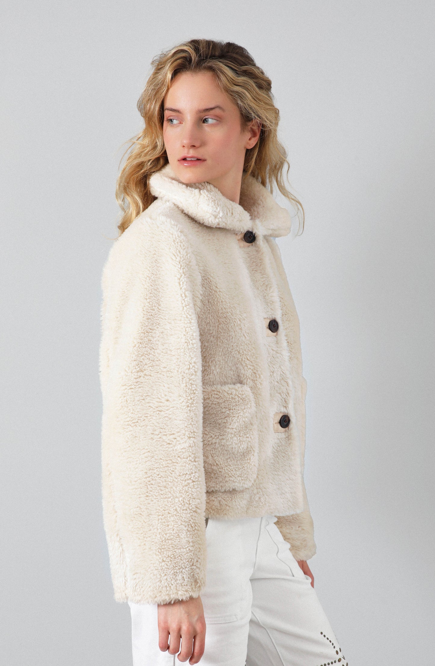 Chiporro Botones PU Ecru