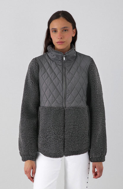 Chiporro Acolchado Cuello Alto Gray