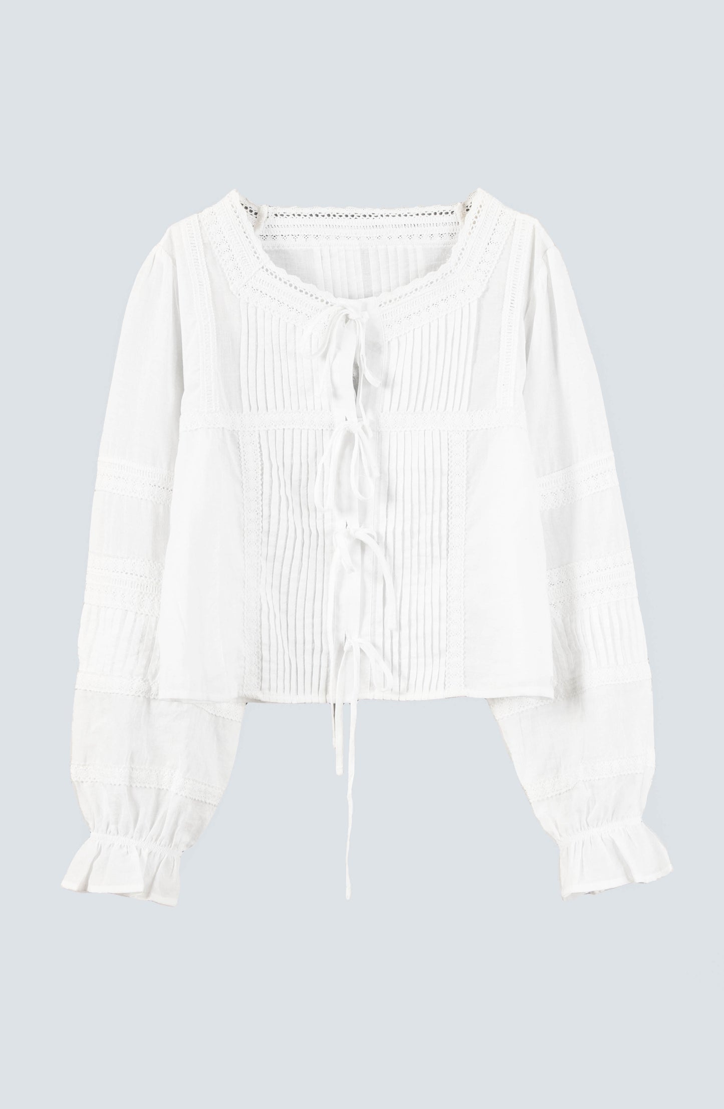 Blusa Cinta Pliegues White