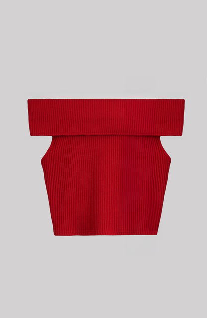 Top Bardot Red