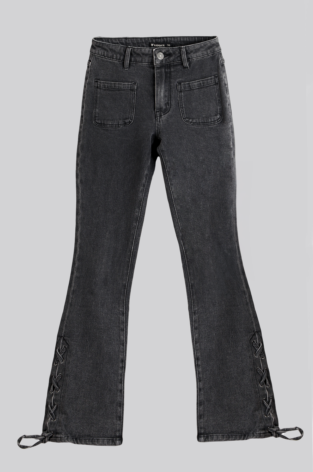 Pants Flare Cintas Black