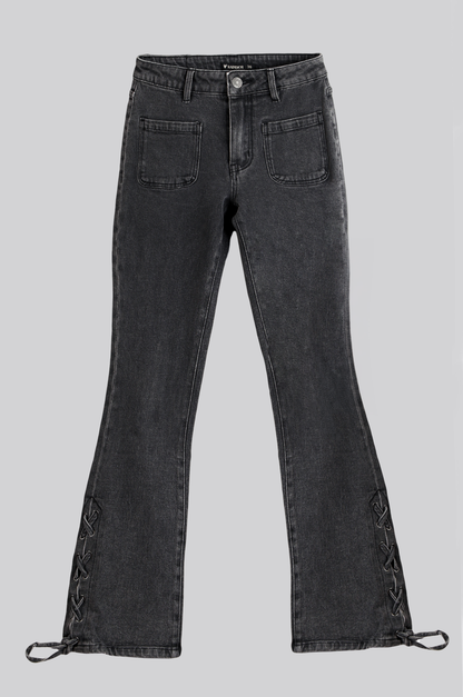 Pants Flare Cintas Black