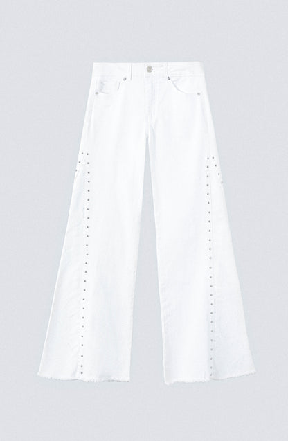 Pantalón Tachas Corte Lateral White
