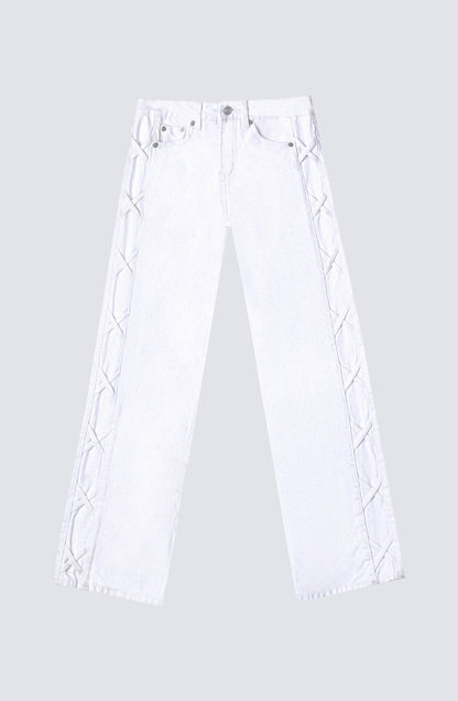 Pantalón Franja Lateral White