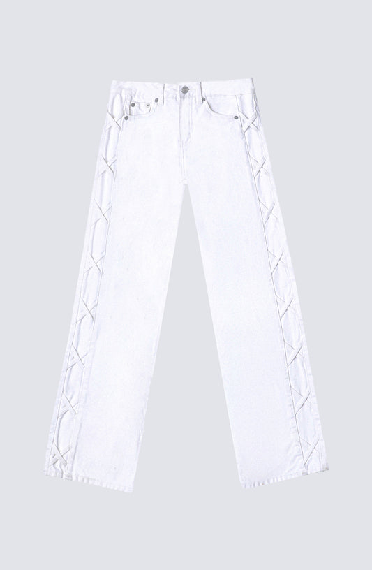 Pantalón Franja Lateral White