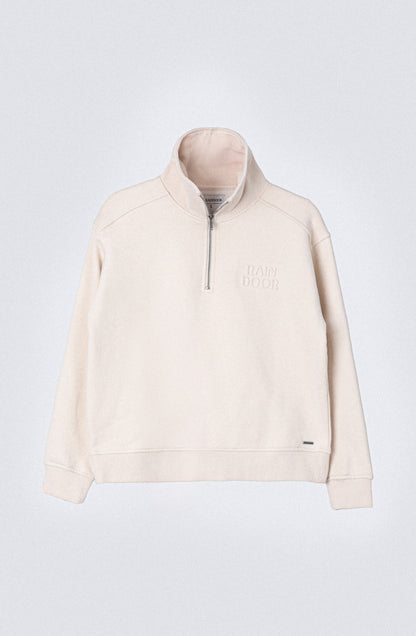 Polerón Mid Zipper Ecru