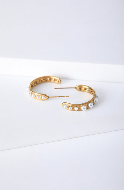 Argollas Perlas Mini Gold