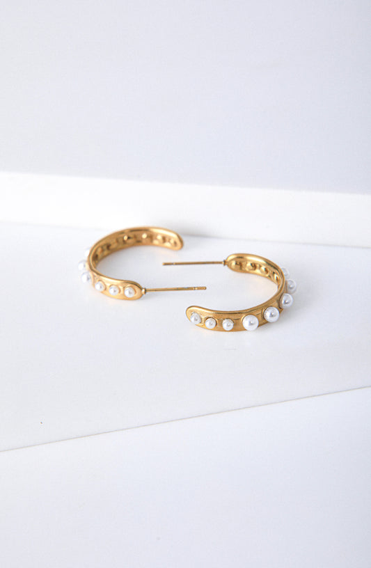 Argollas Perlas Mini Gold